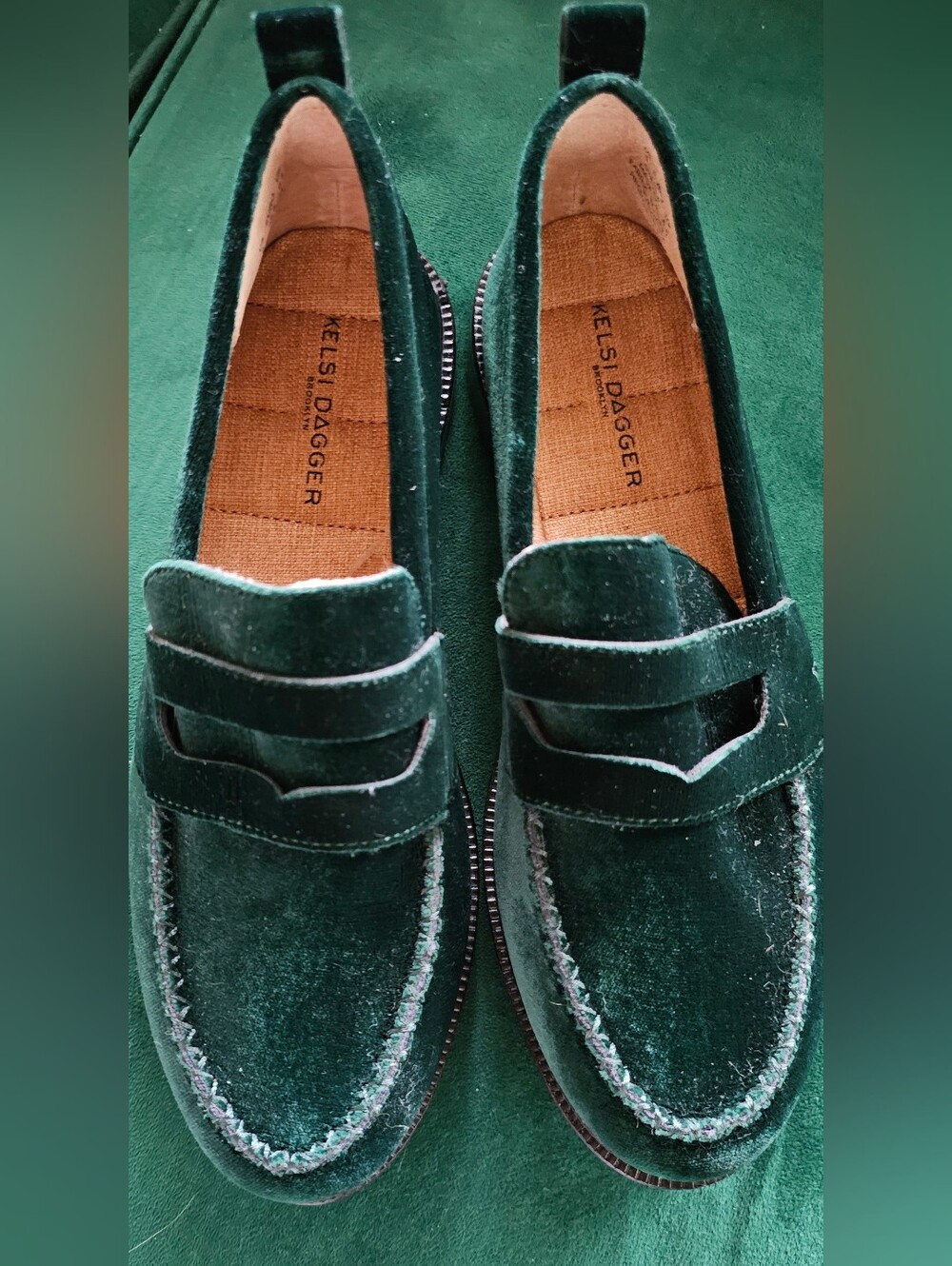 Kelsi Dagger Green Loafers US 9
